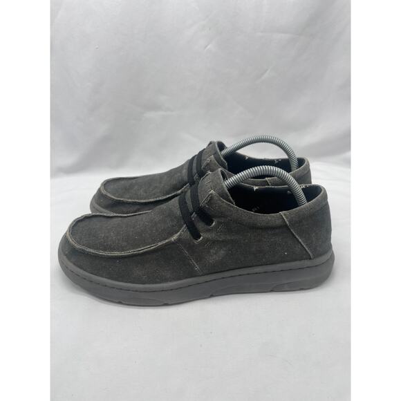 Ariat Hilo Stretch Mens 9.5D Tan Canvas Lace Up Moc Toe Casual Loafer Slip-On - Picture 2 of 10